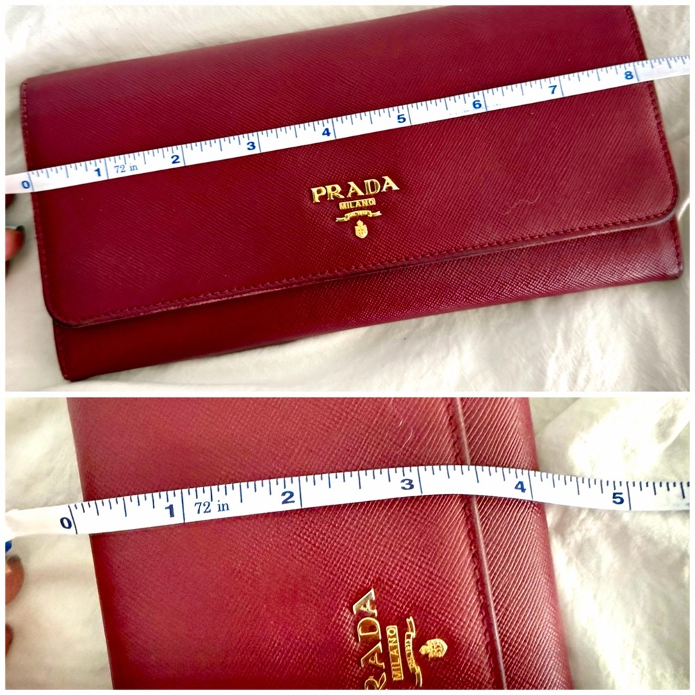 👑✅PRICE FIRM✅ AUTHENTIC Burgundy Prada Wallet. (NO strap chain included) - Picture 15 of 17